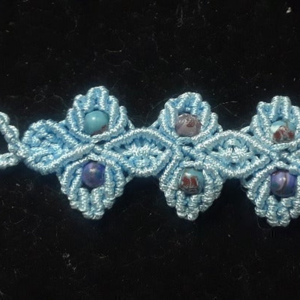 Handmade Blue Macrame Bracelet Z610 18$